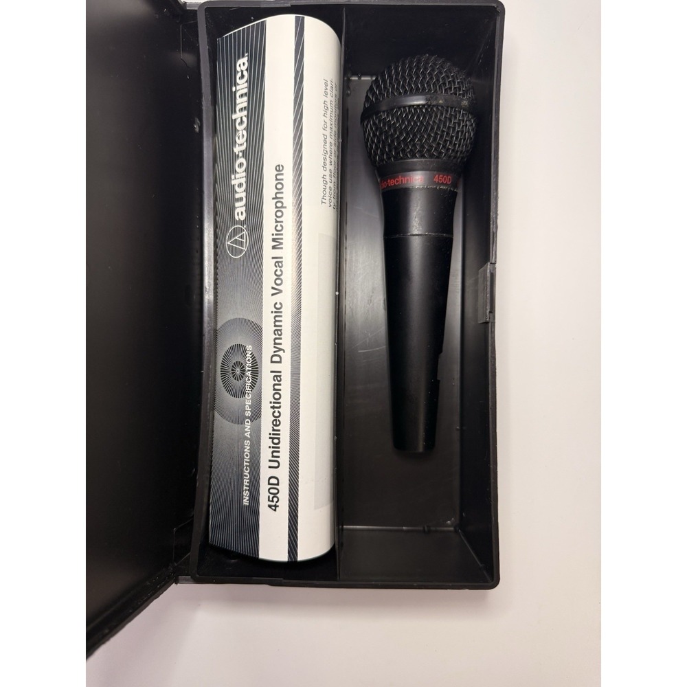 🎤 Audio-Technica 450D Dynamic Vocal‎ Microphone – With Case & Manual – Untested